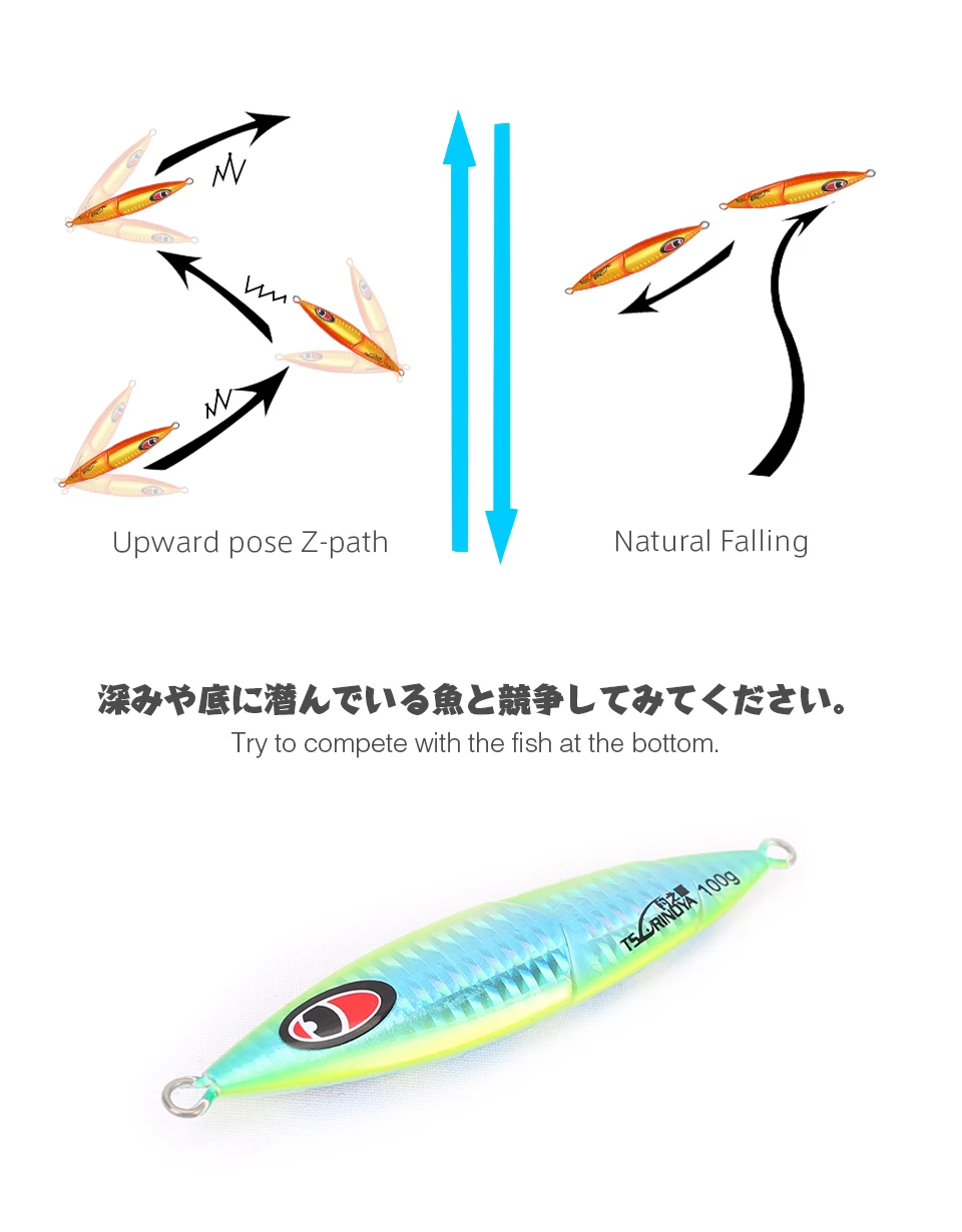 TSURINOYA Металлический Поплавок приманку 40 г 60 г 80 г 100 г медленно джиг рыбалки приманку для океана лодка рыбалка Иска Искусственный море