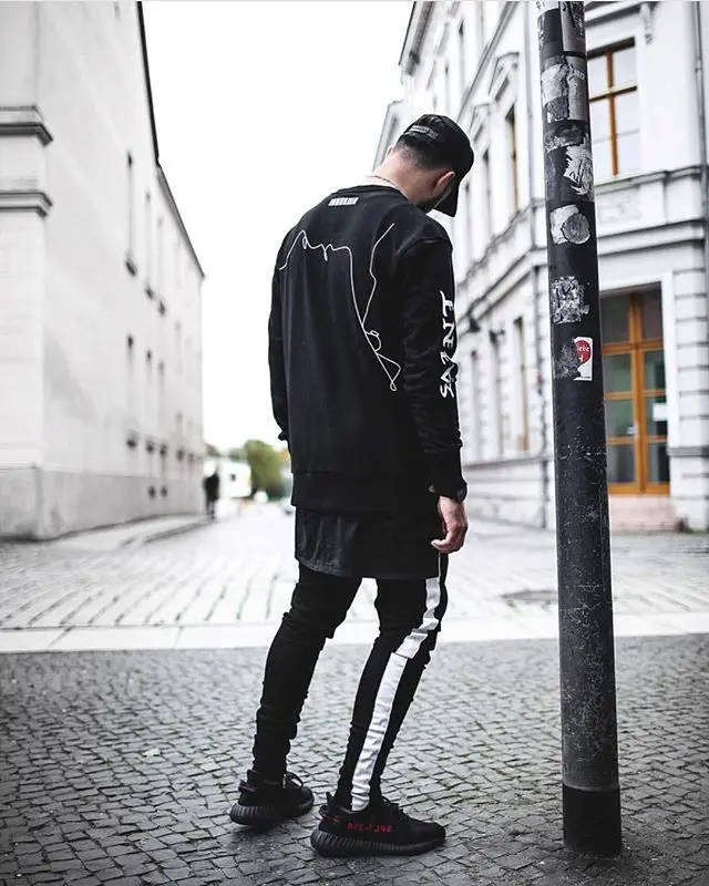 70% OFF Skinny Jeans Men Hip Hop Stripe Elastic Slim Fit Denim Pants Male Stretchy Pencil Bottoms street Knee Ripped Holes Jean