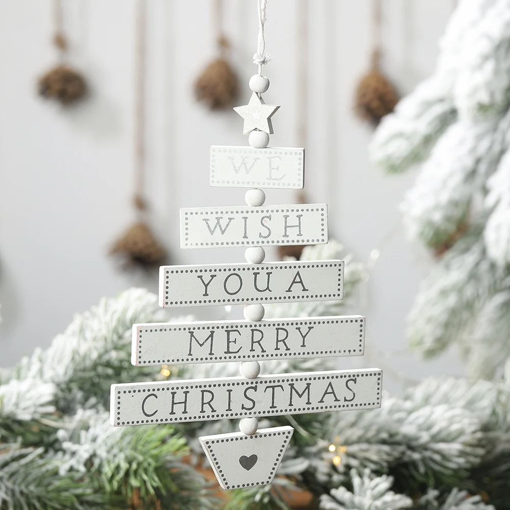 Рождественская деревянная подвеска, Рождественская елка, подвесное украшение, поздравительная открытка, Рождественская вечеринка, украшение для дома, рождественский подарок