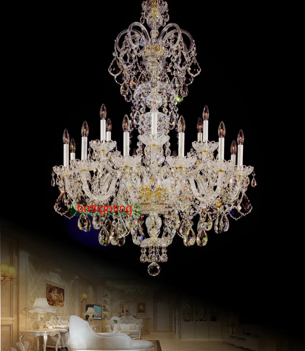 Large crystal chandelier entrance hall lighting Luxury crystal light ... Large crystal chandelier entrance hall lighting Luxury crystal light ...