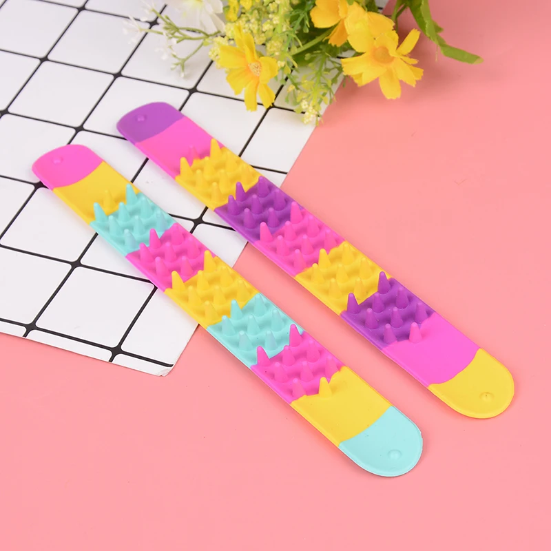 Антистресс для детей Autism Spiky Slap Bracelet силиконовый шип Непоседа браслеты офисные школьные классные сенсорные Классические игрушки