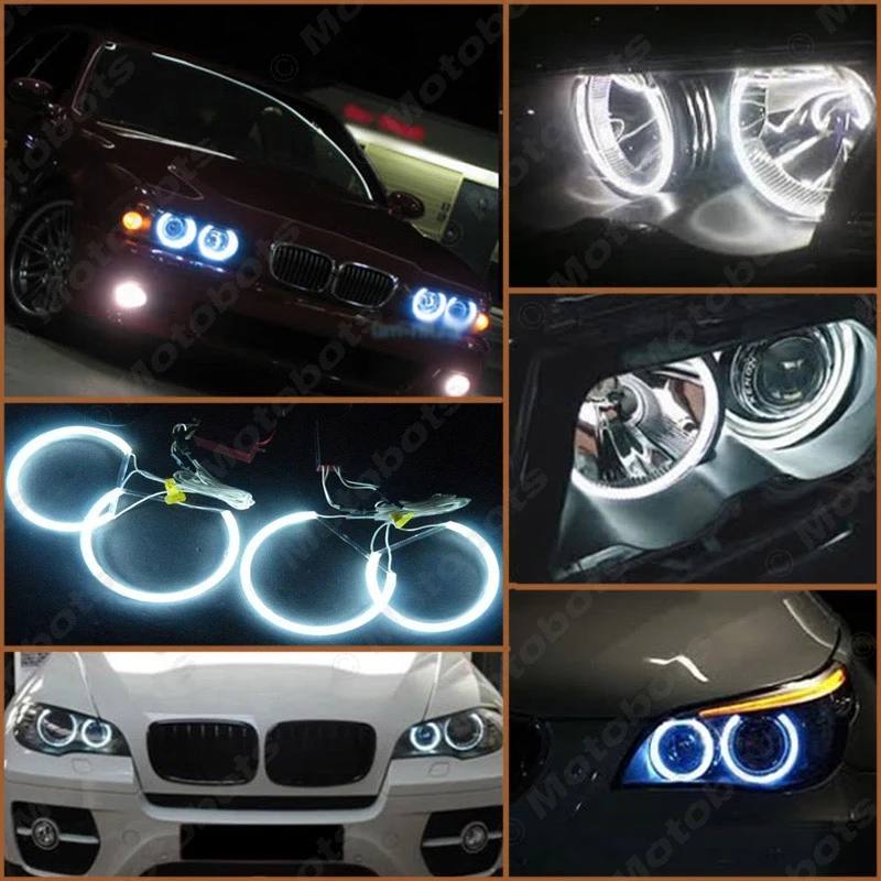 FEELDO 4X131 мм белый автомобиль CCFL Halo кольца Ангельские глазки фары для BMW E46 E36 E38 E39