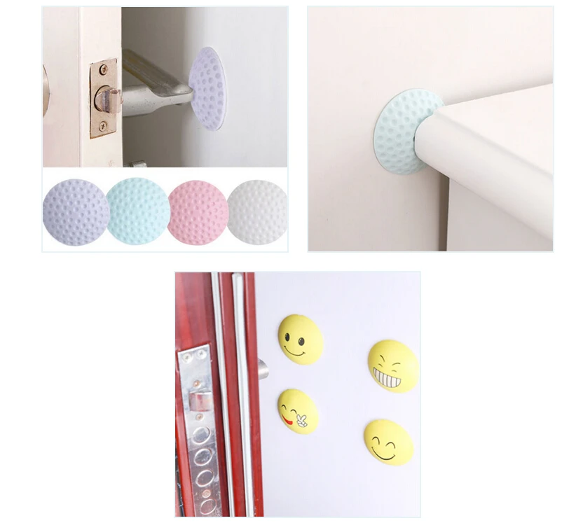 

1Pcs Colorful Self Adhesive Wall Protectors Door Handle Bumpers Buffer Guard Stoppers Crash Pad Silicone Doorknob