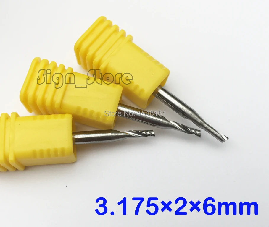 

5pcs Single Flute Aluminum End Mill Bit CNC Router Cutting Tool Spiral Milling Cutter Aluminum Germany Carbide 3.175mmX2mmX6mm
