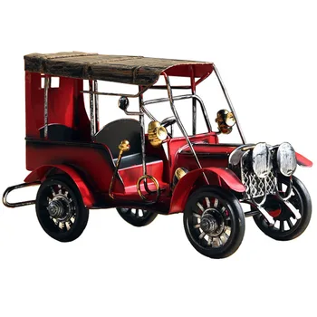 

Retro Nostalgia Iron Crafts Metal Antique Car Model Desktop Figurines Child Car Toy Birthday Gift Home Decor American Ornaments