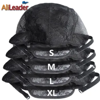 

Best XL/L/M/S Adjustable Weaving Cap For Wig Making, Double Layer Lace Wig Caps For Sale, Black Hairnet Nylon Wig Cap 10 Pcs/Lot