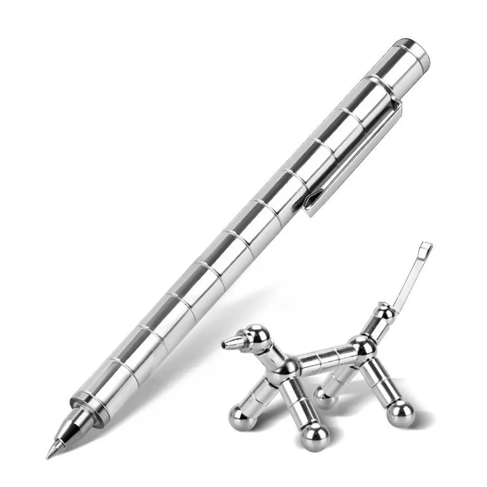 Модульная полярная ручка магнитные магниты шариковая сенсорная ручка с 12 стальными шариками лучший подарок неодимовая магнитная ручка новинка - Цвет: Silver