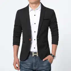 Новое поступление роскошный мужской блейзер новый весенний модный бренд высокого качества хлопок Slim Fit мужской костюм пиджаки для мужчин