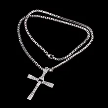 New Male Necklace And Pendant Fashion Movie Jewelry Fast And Furious Man Classic Cross Pendant Necklace