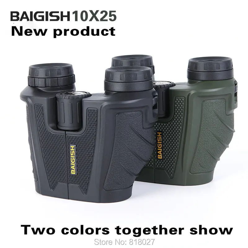 

Baigish 10X25 high power binoculars for hunting travels hd military telescope spotting scope bak4 optical lens russian powerful