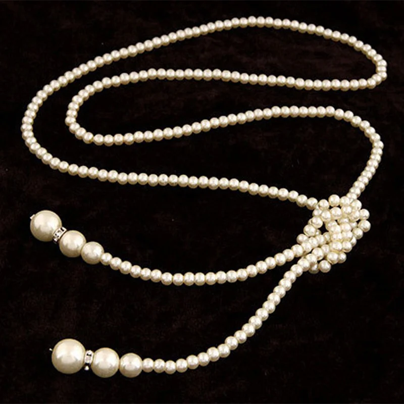 

High quality imitation pearls Simple temperament Long necklace Big name Pearl single Double layer Sweater chain Fashion jewelry