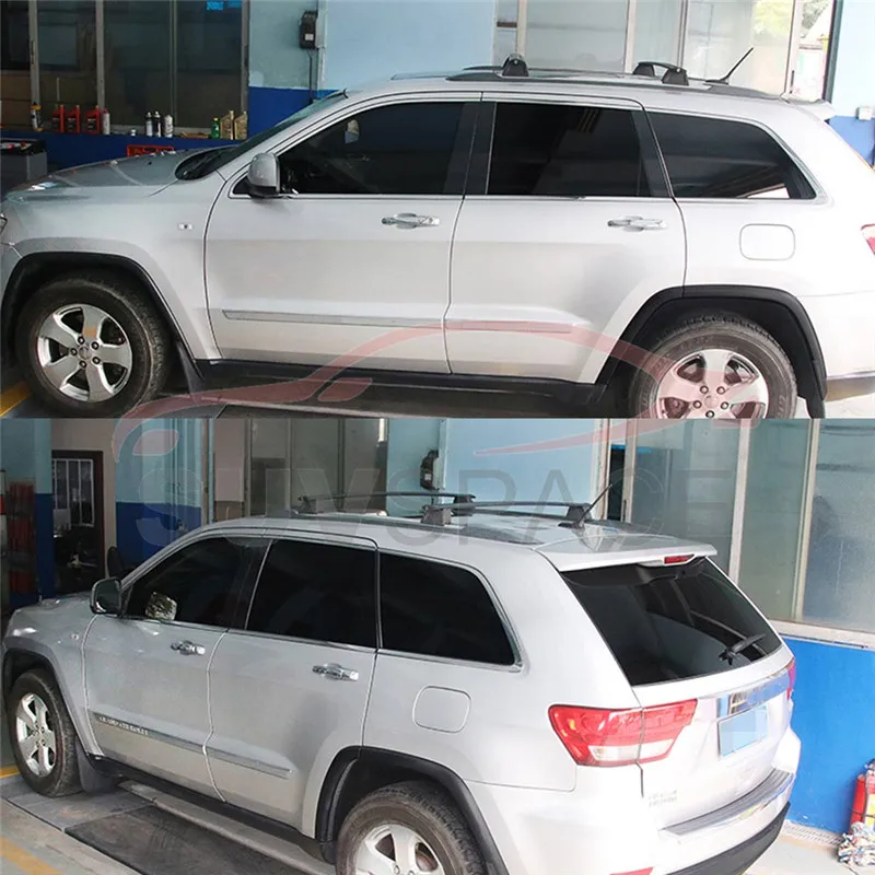 Алюминиевый перекладины багажа багажник на крышу бар для Jeep Grand Cherokee 2011 2012 2013