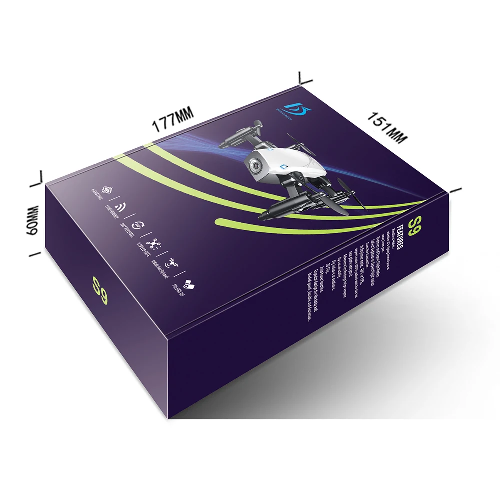 EBOYU S9HW мини складной Радиоуправляемый квадрокоптер Дрон WiFi FPV 0.3MP камера с удержанием высоты RC Мини Квадрокоптер селфи Карманный Дрон RTF