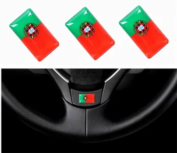 

400 Pieces Interior Portugal Flags Car Steering Wheel Sticker Emblems Decorations Portugal Flag Audio Window Lift Car Styling