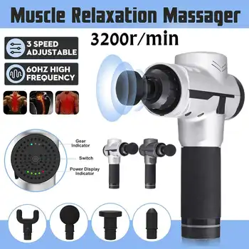 

3-speed Adjustable 3200r/min Fascia G-un Muscle Relaxation Massager Gym High Frequency Vibration Percussion Massage with Case