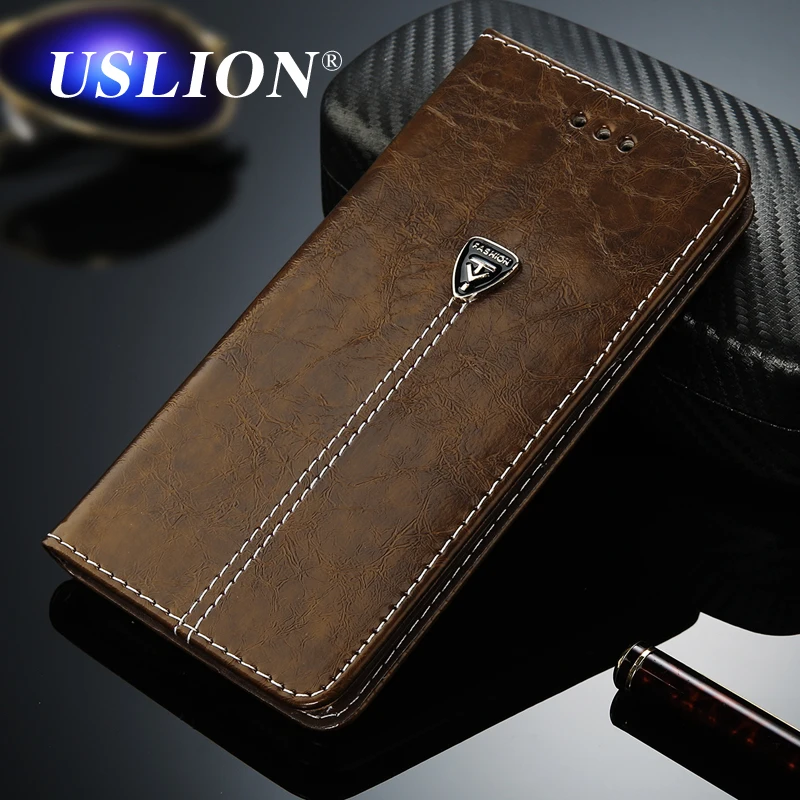 USLION فاخرة جلد الوجه الهاتف حقيبة لهاتف أي فون 7 5 5 ثانية SE 6 6 زائد محفظة فتحات بطاقة الحالات غطاء ل ايفون X XS Max XR 8 زائد