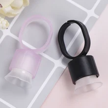 Губка микроблейдинг чернила для татуировки колпачок пигмент кольцо держатель Контейнер черный розовый поставка татуировки инструмент Перманентный макияж 10 шт