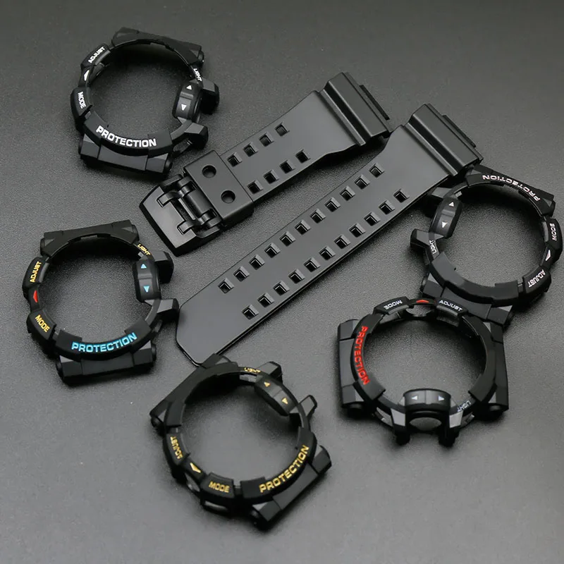 Resin Hitam Strap Case untuk Casio G SHOCK GA 400 GBA 401 Pria Olahraga  Tahan Air dengan Aksesoris Pin Gesper Tali Karet|Watchbands| - AliExpress