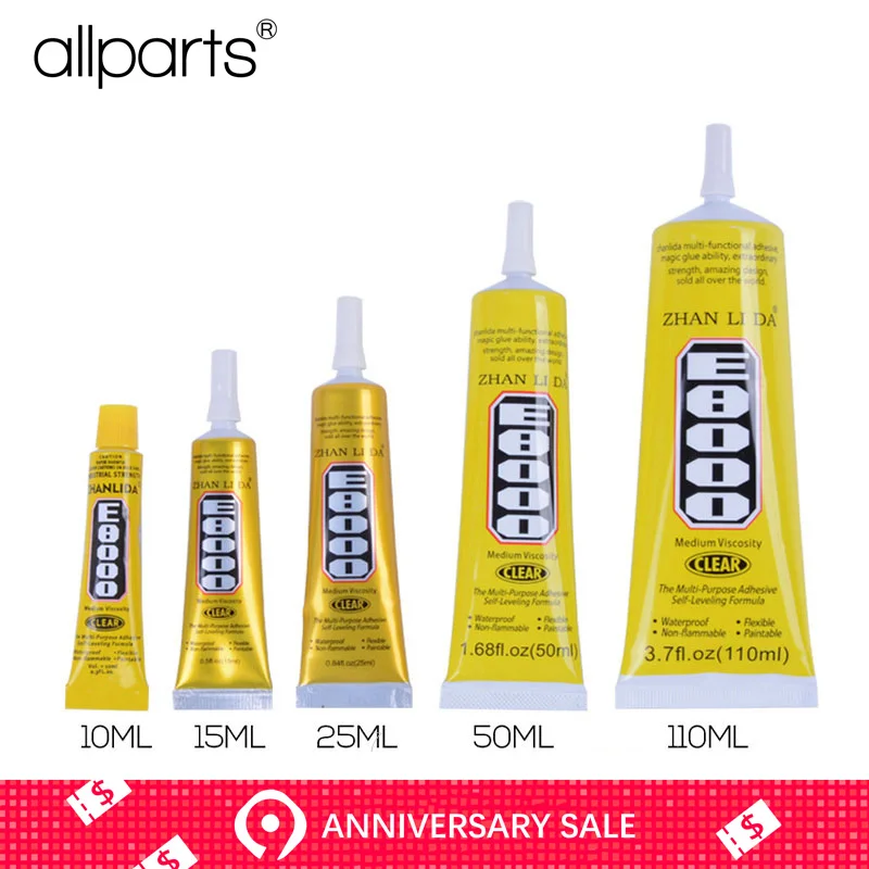 

10ml 15ml 25ml 50ml 110ml E8000 Multipurpose Adhesive Epoxy Resin Glue Shoe Repair Glue for Phone Screens Jewelry Glass