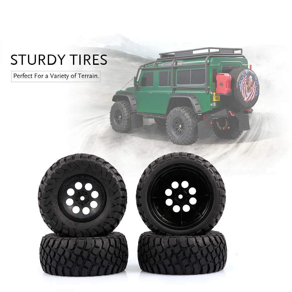 

4pcs RC Car Tires 110mm 1/10 Scale Tire Wheel Rim Rubber Tires for Traxxas HSP VKAR PRO AC-10 Cars