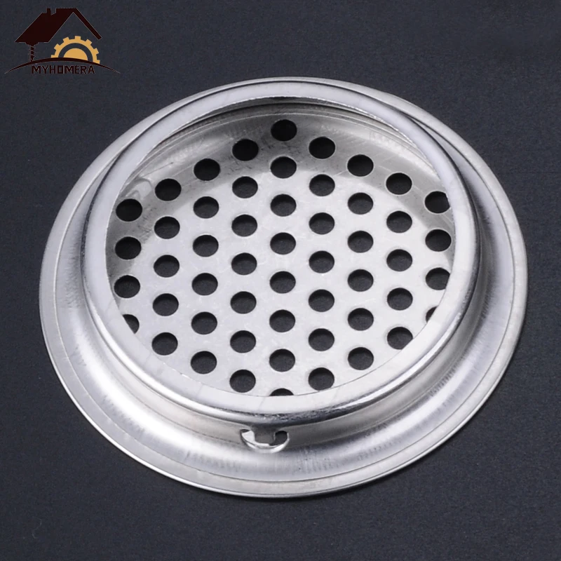 Myhomera 6pcs Wardrobe Cabinet Mesh Hole Air Vent Core Vents Louver Ventilation Cover Stainless Steel 19mm/25mm/29mm/35mm/53mm