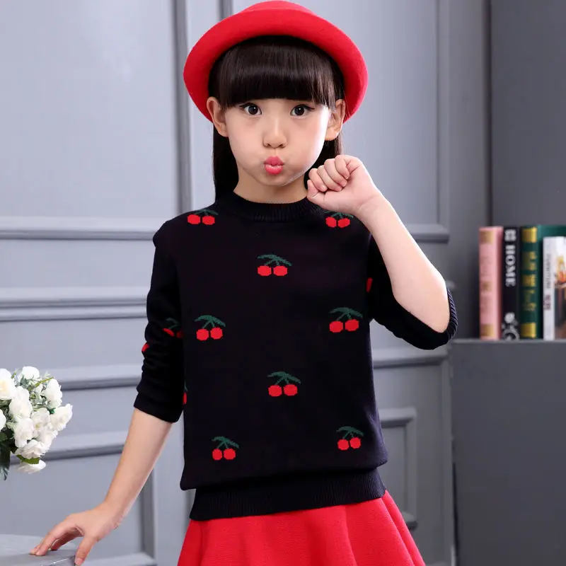 

INS hot girls sweaters, 4-13 years old autumn and winter, children's thick, half-high collar knitting children's sweaters