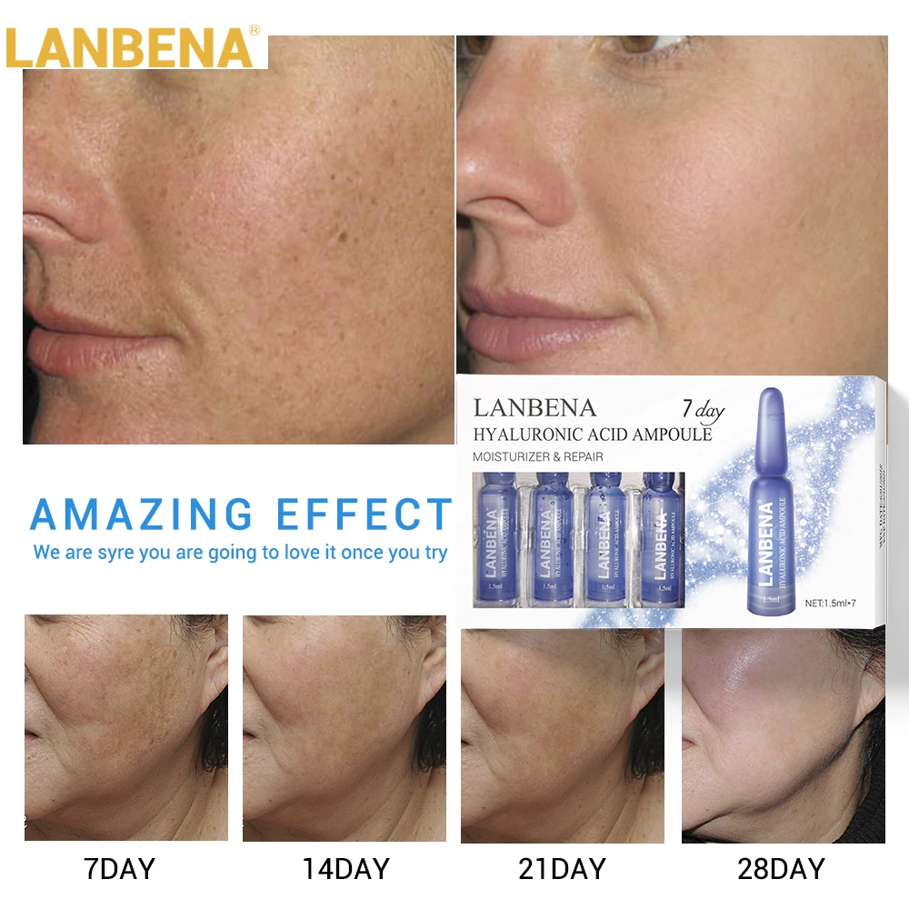 

Hyaluronic Acid Serum Face Ampoule Moisturizing Nutritious Anti-Aging Firming Remove Wrinkles Liquid Serum for 7 Days New Hot
