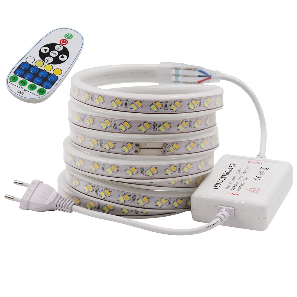 CW/WW естественная Белая СВЕТОДИОДНАЯ лента SMD 5730 220 В Светодиодная с цветовой