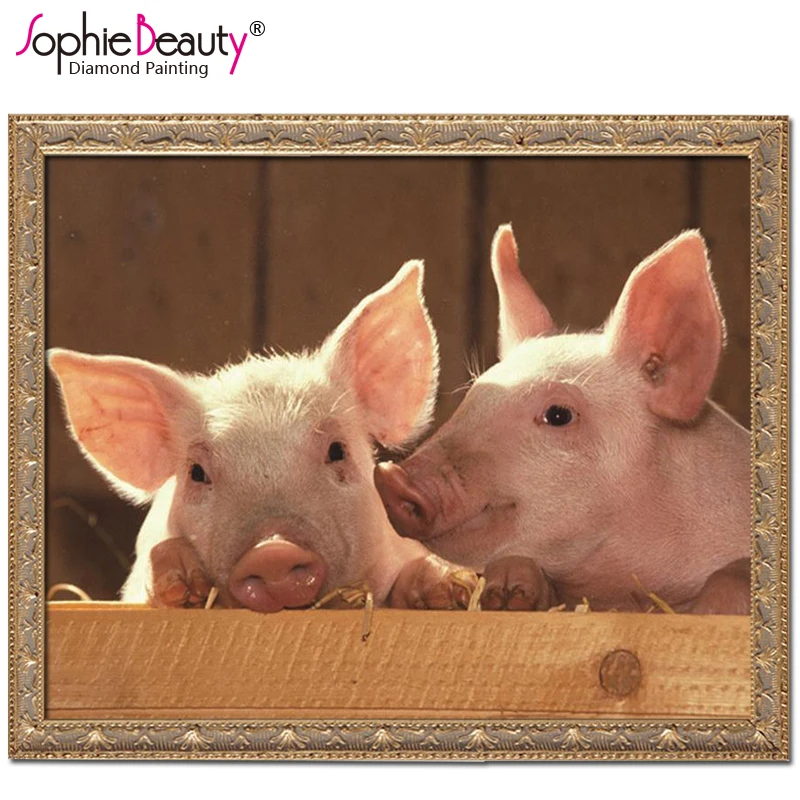 

2018 Direct Selling New Europe Resin Sophie Beauty Home Diy Diamond Painting Needlework Cross Stitch Mosaic Embroidery Two Pig