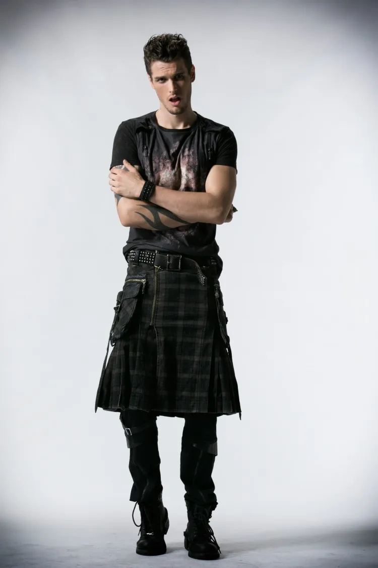 Панк рейв индивидуальная Мужская юбка с особенным дизайном