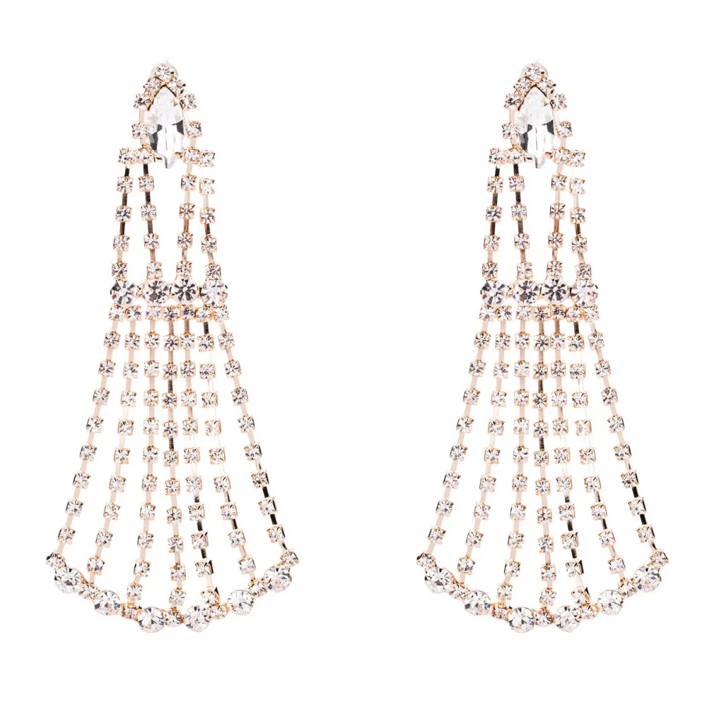 Luxury Beads Long Earrings Statement Jewelry Fashion Brand Hot Shinning