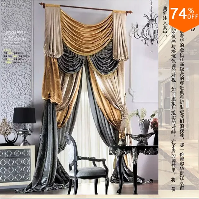 Oro estilo simple cortinas de terciopelo suave jardín Hotel ... Oro estilo simple cortinas de terciopelo suave jardín Hotel ...