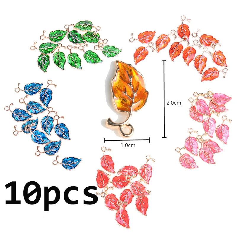 

10pcs/lot Drop Oil Leaves Shape Zinc Alloy Charms Pendant For DIY Jewelry Earrings Accessories 20*10mm