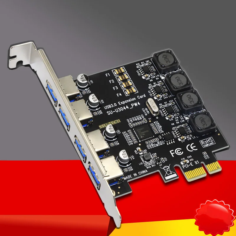 

Карта расширения USB 3,0 PCI-E, 4 порта USB3.0, концентратор PCI Exprss PCI-E на USB 3,0, 5 Гбит/с, для компонентов настольного компьютера, Новинка