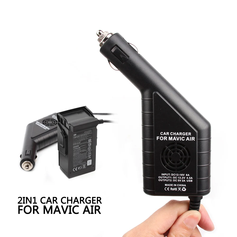 2in1 Car Charger Safe Fast Battery Controller Charger with USB Port for