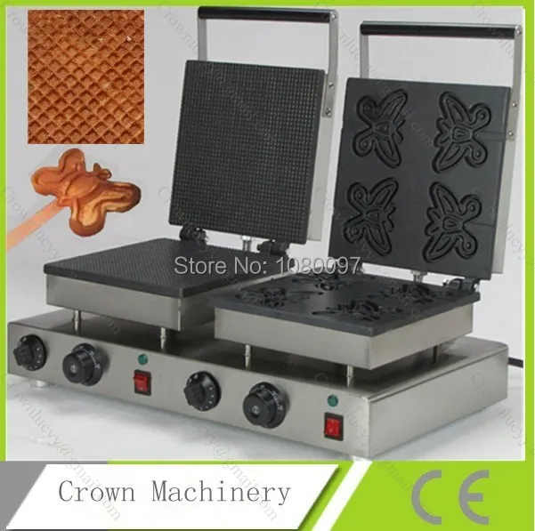 Free Shipping Double Heads Waffle Ice Cream Cone Maker Machine& Waffle