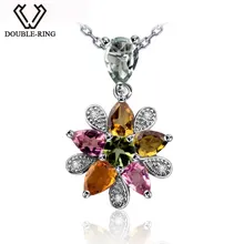 DOUBLE-R синий Подвески Для женщин турмалин стерлингового серебра 925 Обувь для девочек Ожерелья для мужчин Подвески Романтический Ювелирные украшения индивидуальные CAP02432A