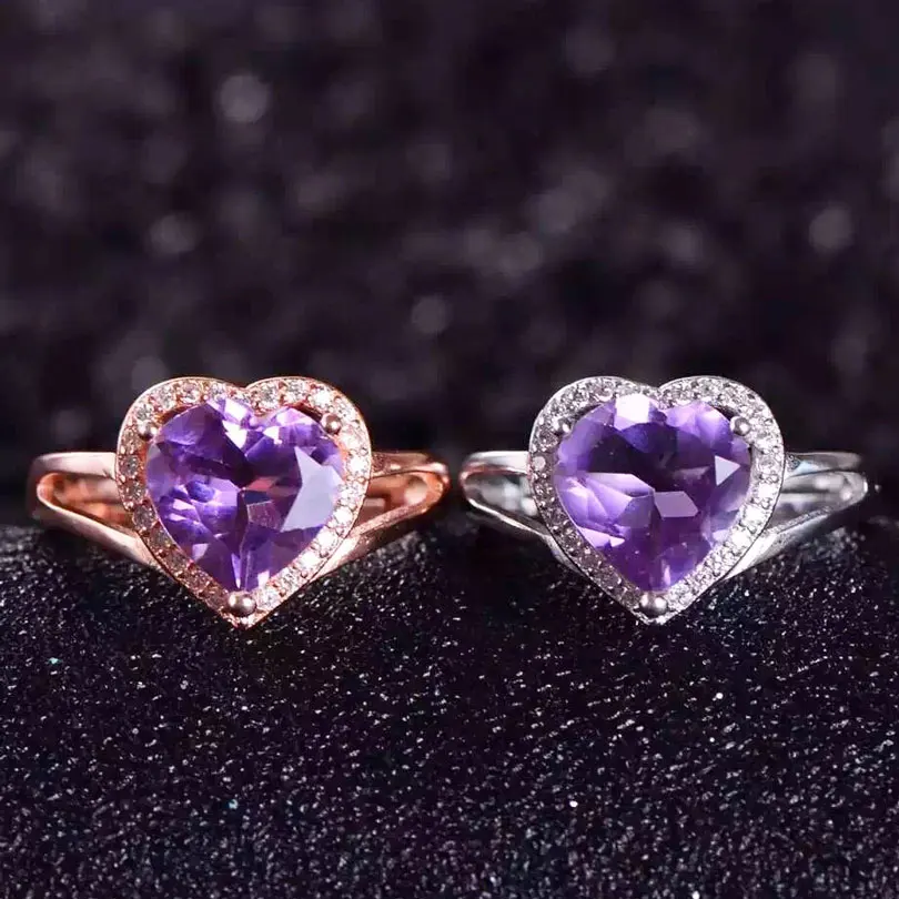 Lady Genuine Natural amethyst stone ring 925 sterling silver Women Madam crystal gem Jewelry rings Lady Genuine Natural amethyst stone ring 925 sterling silver Women Madam crystal gem Jewelry rings