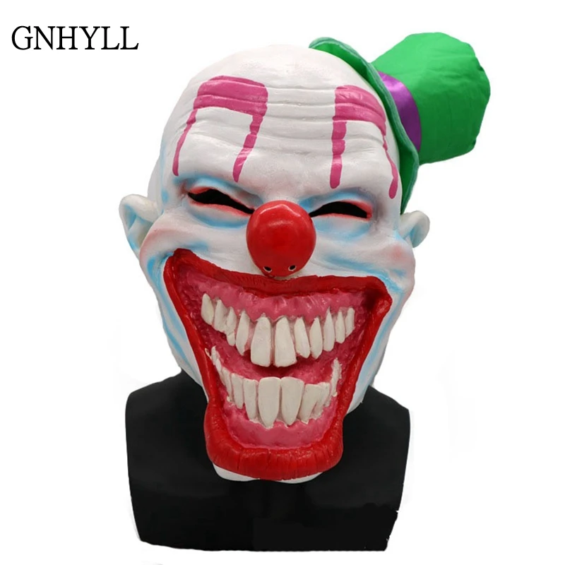 GNHYLL Лидер продаж! Страшная маска на Хеллоуин клоун латексный Полнолицевой маска большой рот красные волосы нос Косплей ужас маскарад маска призрак Вечерние