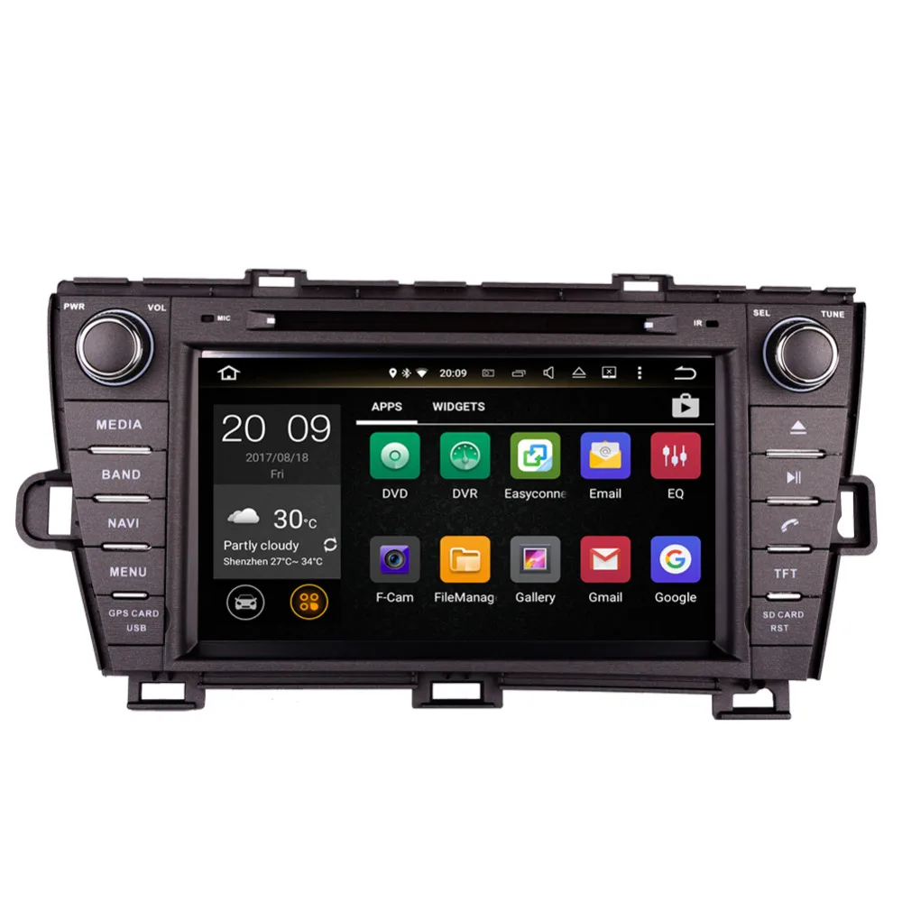 Discount Android 8.0 Octa Core 4GB RAM Car DVD Multimedia Player GPS Navigation For Toyota Prius 2009- Right Hand Driving Radio Stereo 3