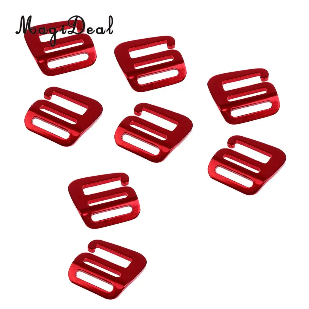 MagiDeal 8 Pcs 1 inch G Hook Outdoor Webbing Buckle for Backpack Strap 25mm Red