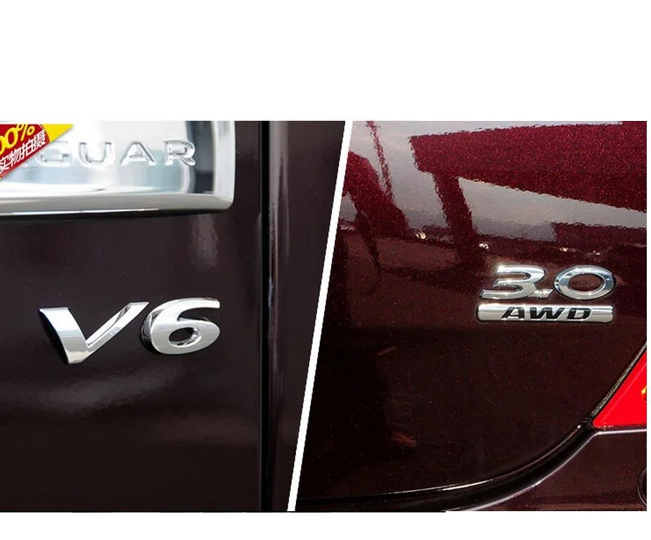 Хромированные буквы XE XJ XJL XF V8 V6 3 0 5 AWD значок багажника Задняя эмблема эмблемы