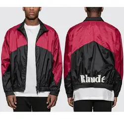 НОВЫЕ куртки RHUDE для мужчин и женщин, стеганые радужные пальто, полосатая куртка в уличном стиле, Солнцезащитный бомбер для мужчин ts RHUDE