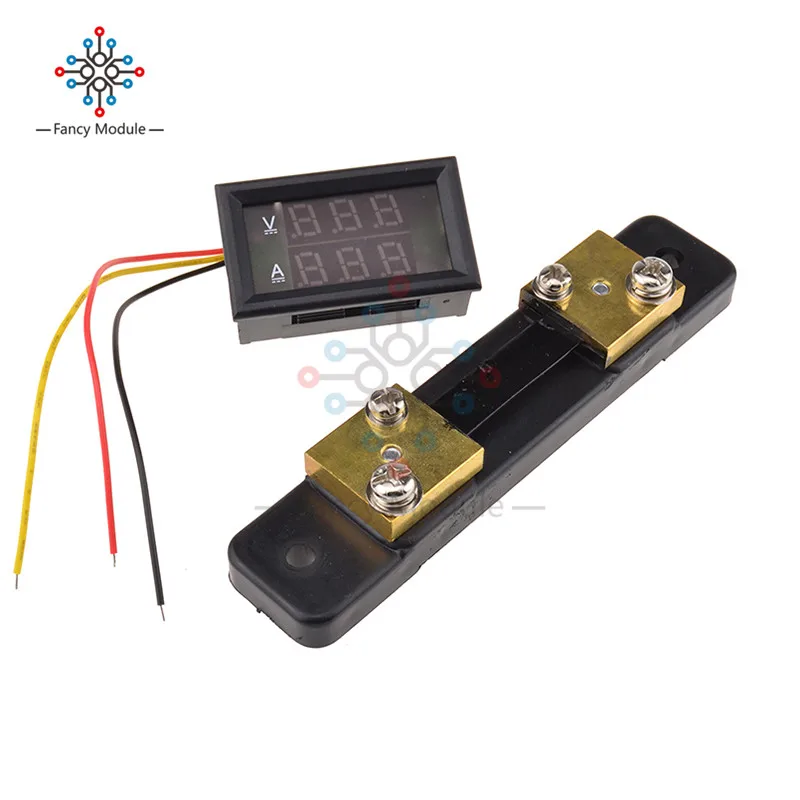 

DC 4.5-30V 0-50A Dual Red LED Digital Volt Meter Voltage Am Meter + 50A 75mV Current Shunt Resistor For Amp Ammeter Panel FL-2