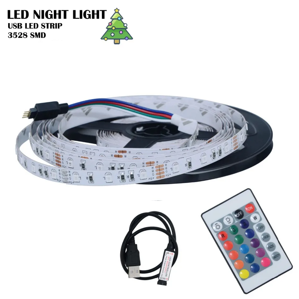 

LED Night Light String DC5V Usb Led Strip lights 2835 SMD led usb Lamps for TV PC Bed Christmas Halloween New Year Decoration