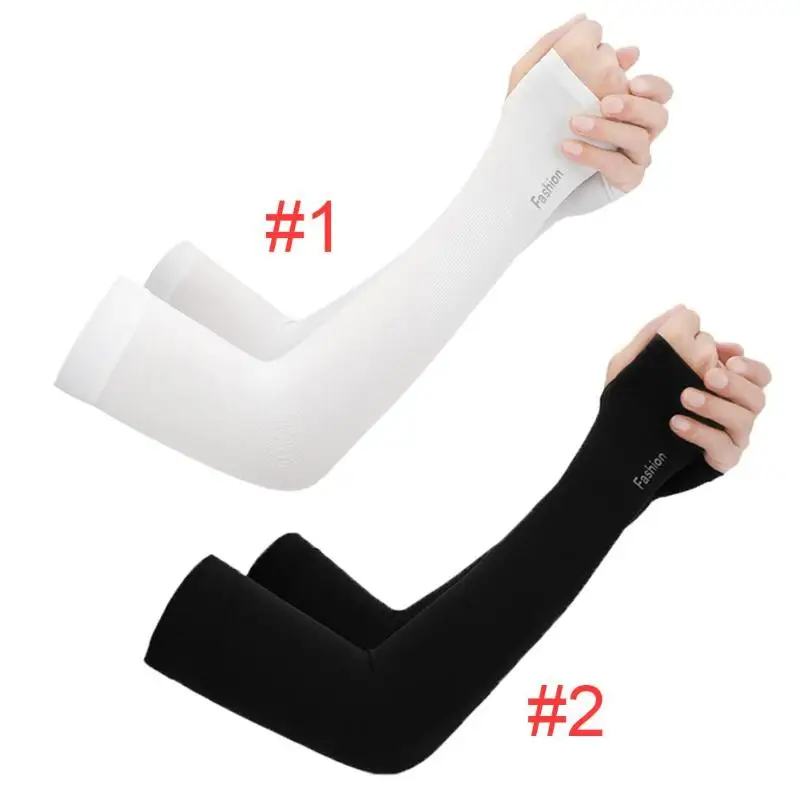 2pcs Sports Running Arm Sleeves Breathable Ice Silk Basketball Arm Sleeves Cover For Men Women Boys Girls