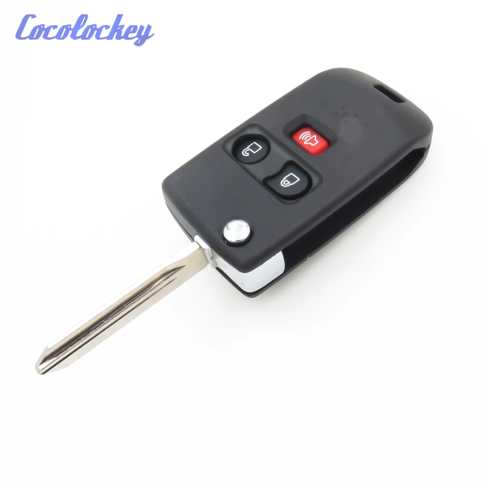 Cocolockey 3 кнопки модифицировать пульт дистанционного управления Флип ключ чехол оболочка подходит для Ford F150 E150 F250 складной ключ крышка высокое качество - Количество кнопок: 3BUTTON