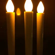 50 шт./лот Беспламенного Батарея работает Воск погружения LED Конус Свечи огни для свадьбы/Вечеринки/Home Decor 17.5cm- янтарный