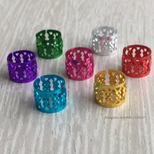 100 шт./лот, разноцветные бусины для волос, дреды, регулируемые запонки, прибл. 8,5 мм, отверстие, микро-кольцо, бусины