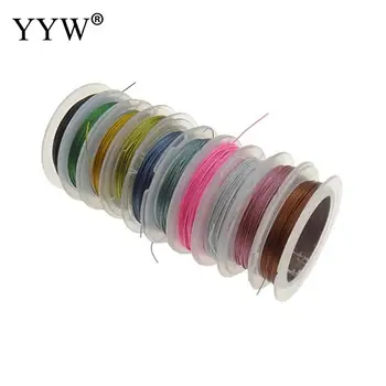 

10pcs/lot 0.3m Tiger Tail Wire with Plastic Spool Tiger Tail Beading Wire Mixed Colors Cord for DIY Jewelry Making Wholesale